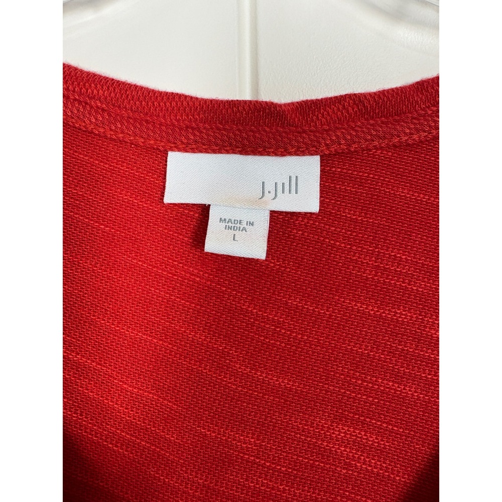 J. Jill Womens Red Slub Knit V-Neck Long Sleeve Tunic with Pockets L Transition - Picture 5 of 7
